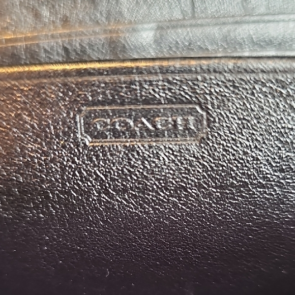 Coach Metalic Gold Silver Zip Around Wallet EUC - Picture 7 of 8